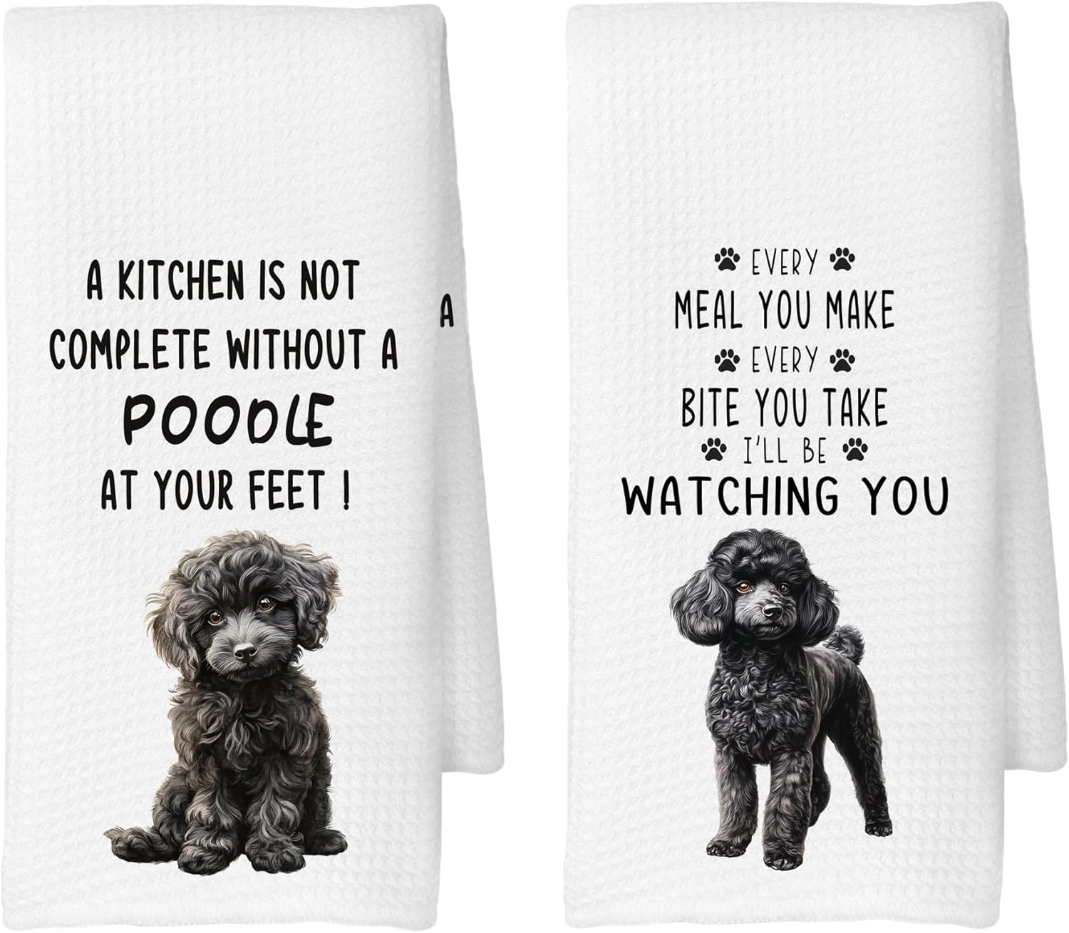Poodle Kitchen Towels Set of 2, Dog Gifts for Women, Poodle Gifts, Dog Lover Mom Gift Tea Towels Kitchen Hand Towels 16x24 Inch for Bathroom Decor