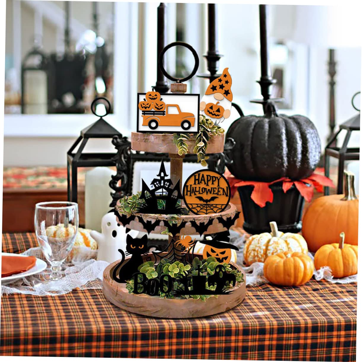 Cabilock 2 Set decorazione del vassoio di Halloween festival decorazioni adesivi addobbi halloween casa addobbi casa halloween vibe passamaneria decorativa forniture per feste di halloween