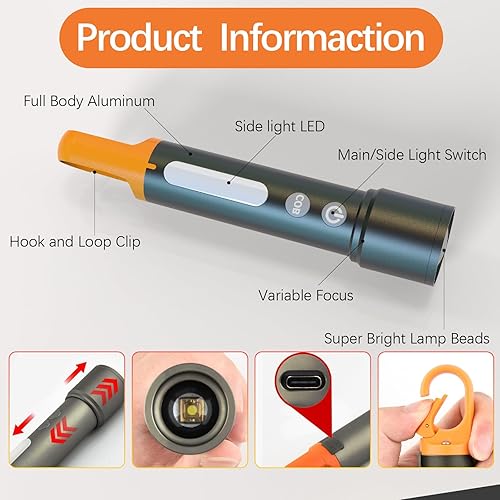Miniatura 6 de Linternas recargables de alto lúmenes, 9 modos, 20000 lúmenes, potente linterna táctica con zoom, luz de flash fuerte súper brillante para el hogar,