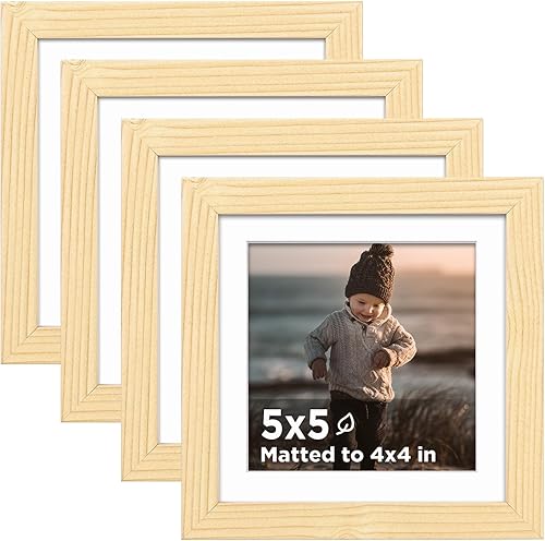 Vista 89 de KINLINK Juego de 4 portarretratos de 12 x 12 pulgadas, cuadrados de madera mate de 8 x 8 pulgadas con plexiglás para 8 x 8 pulgadas con paspartú