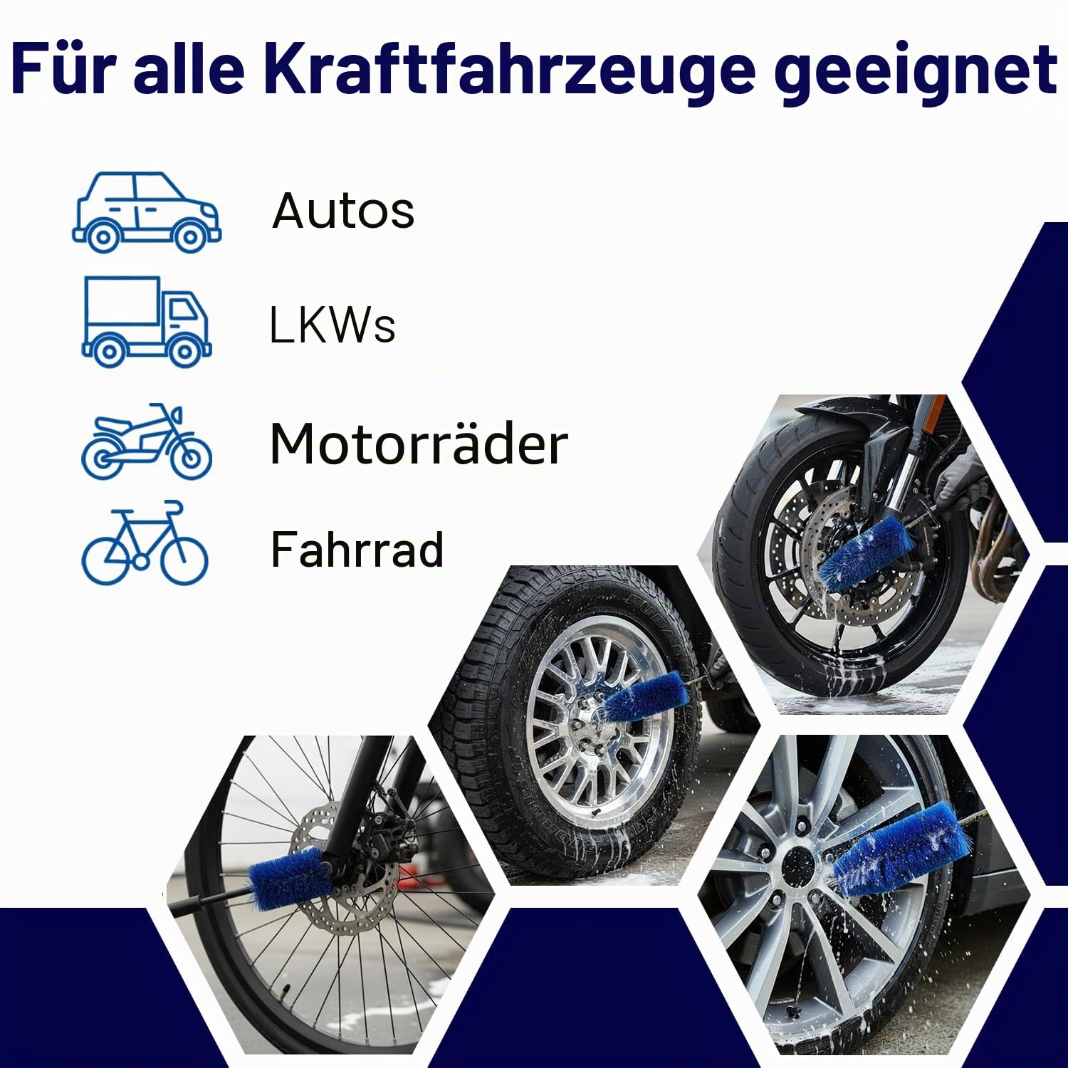 EZ Kleine Detailbürste - Felgenreiniger für Autos, Fahrräder, LKWs, Motorräder und andere Fahrzeuge. Kratzfestes Auto-Detailing-Tool, erreicht Ecken und Ritzen im Handumdrehen.