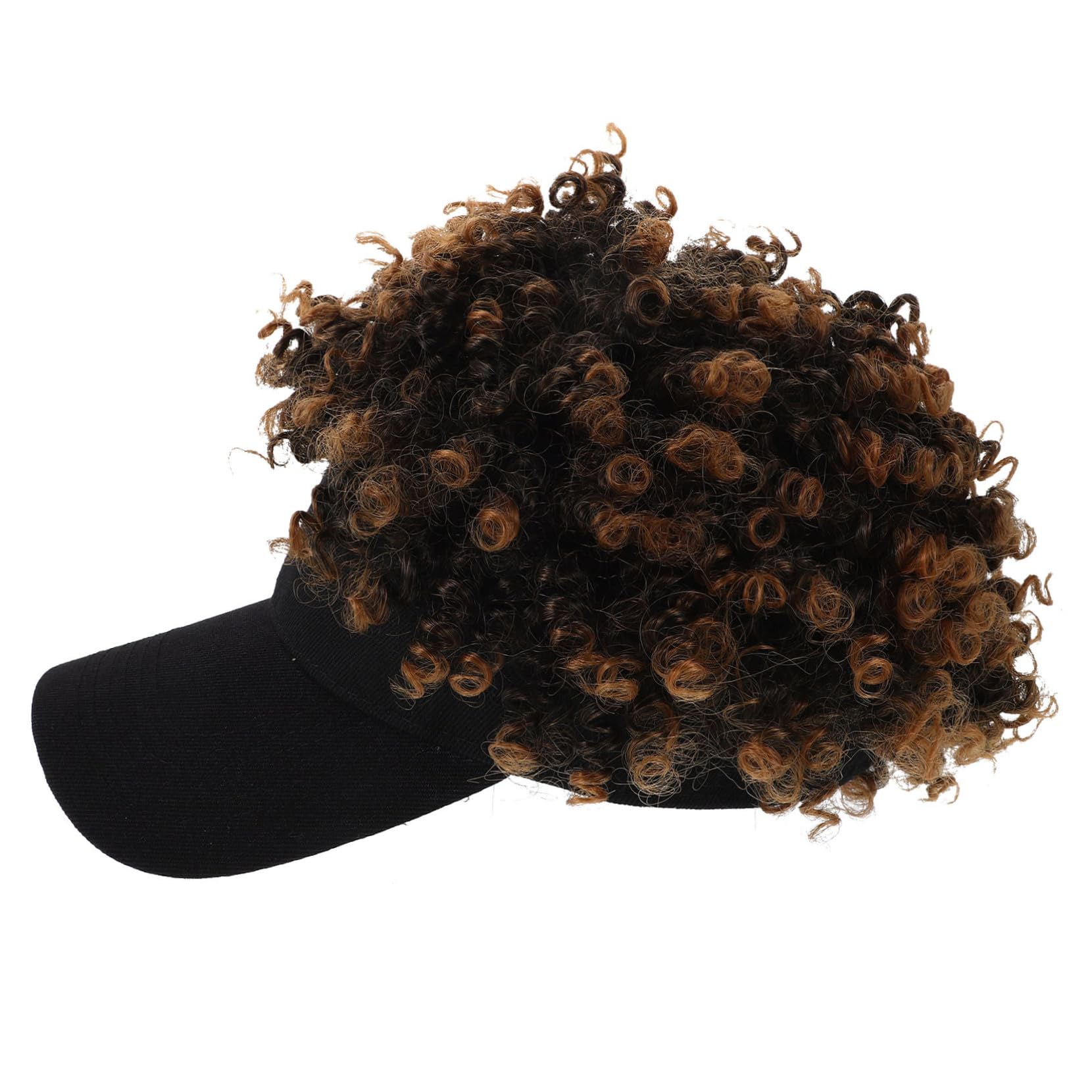 FOMIYES Realistic Afro Hat Wig Short Curly Synthetic Wig Cap African Style Hair Hat for Parties