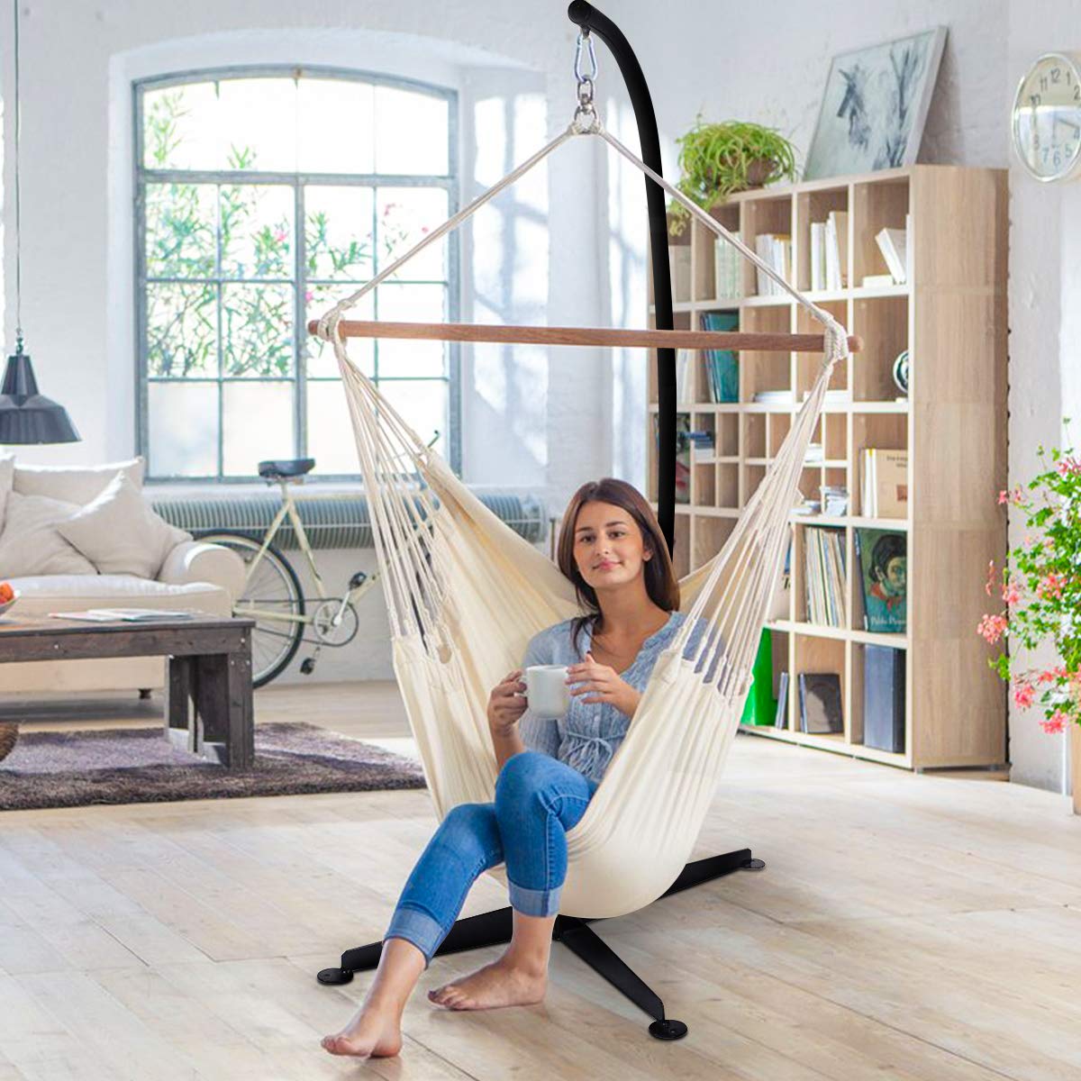 COSTWAY Hamac Support en Forme C, Charge 150 kg
