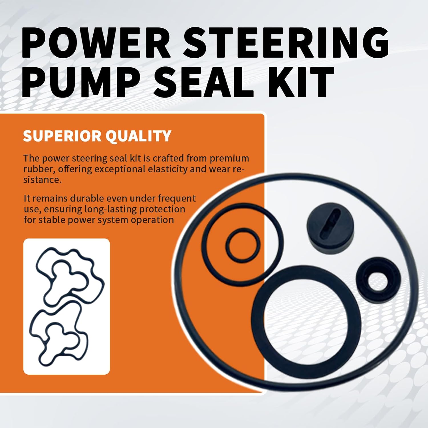 Power Steering Seal Kits Fit for Dodge Durango 3.6L Engine 2011-2014, Rubber Steering Pump Seal Kit