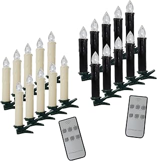 20 pcs LED Black Candle Sticks Flameless Candle LED Taper Candlesticks 4 INCH Battery Powered Chandelier Remote Candle Sticks
