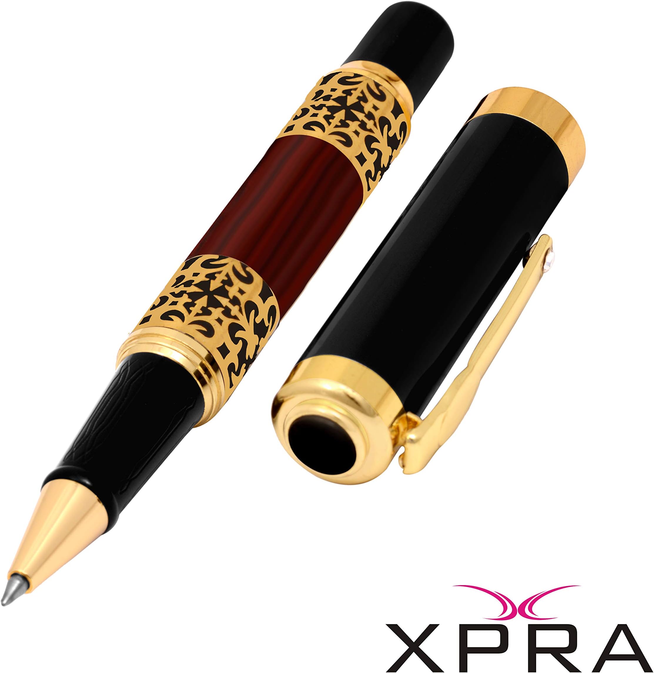 XPRA German Made Brown - Gold Marble Finish Roller Ball Pen (PN-0003)
