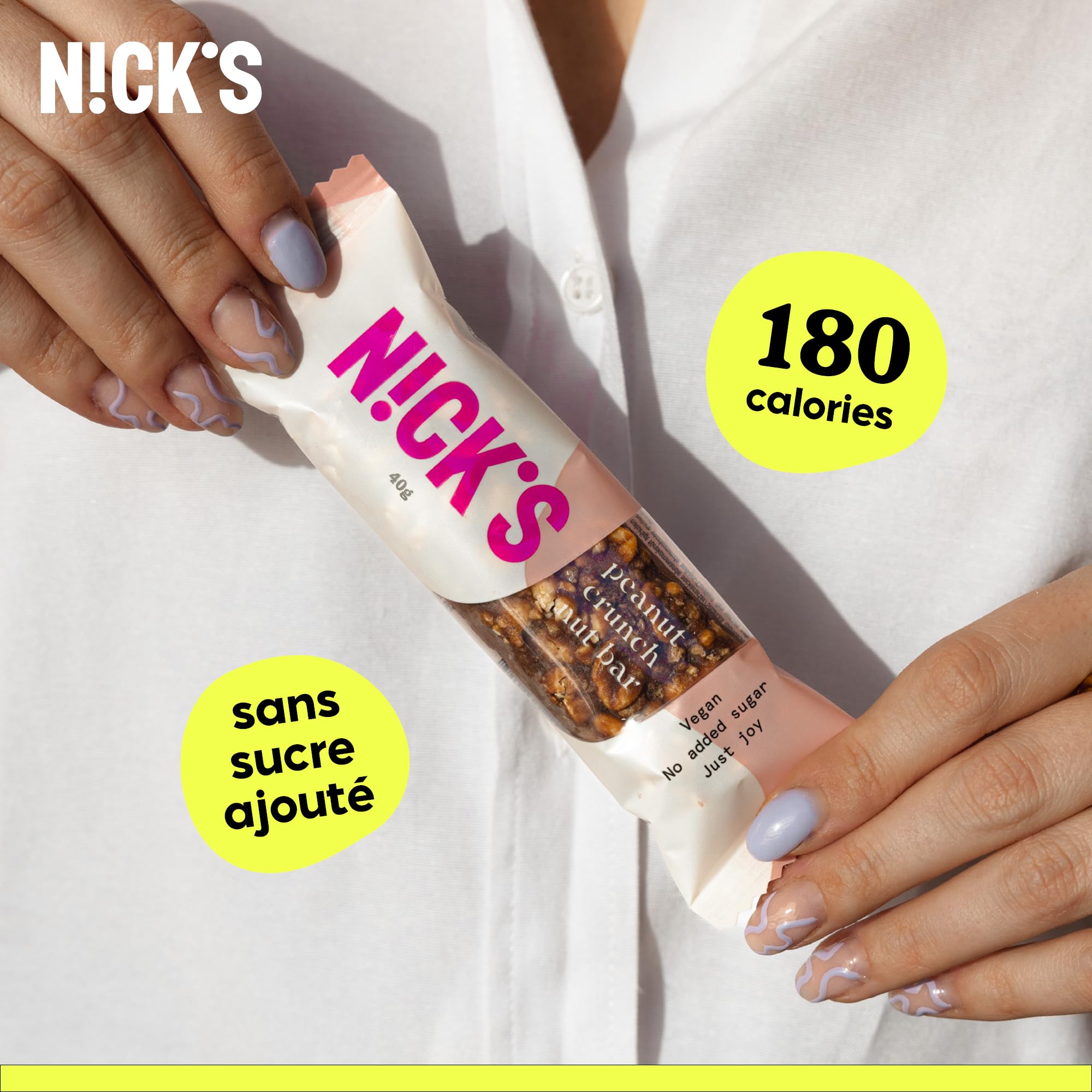 NICKS Keto Barre Chocolat et Cacahuètes | Vegan Nut Bar Sans Sucre Ajouté, Sans Gluten & Sans Huile de Palme | Riche en Fibres, Faible en Glucides (12x40g)