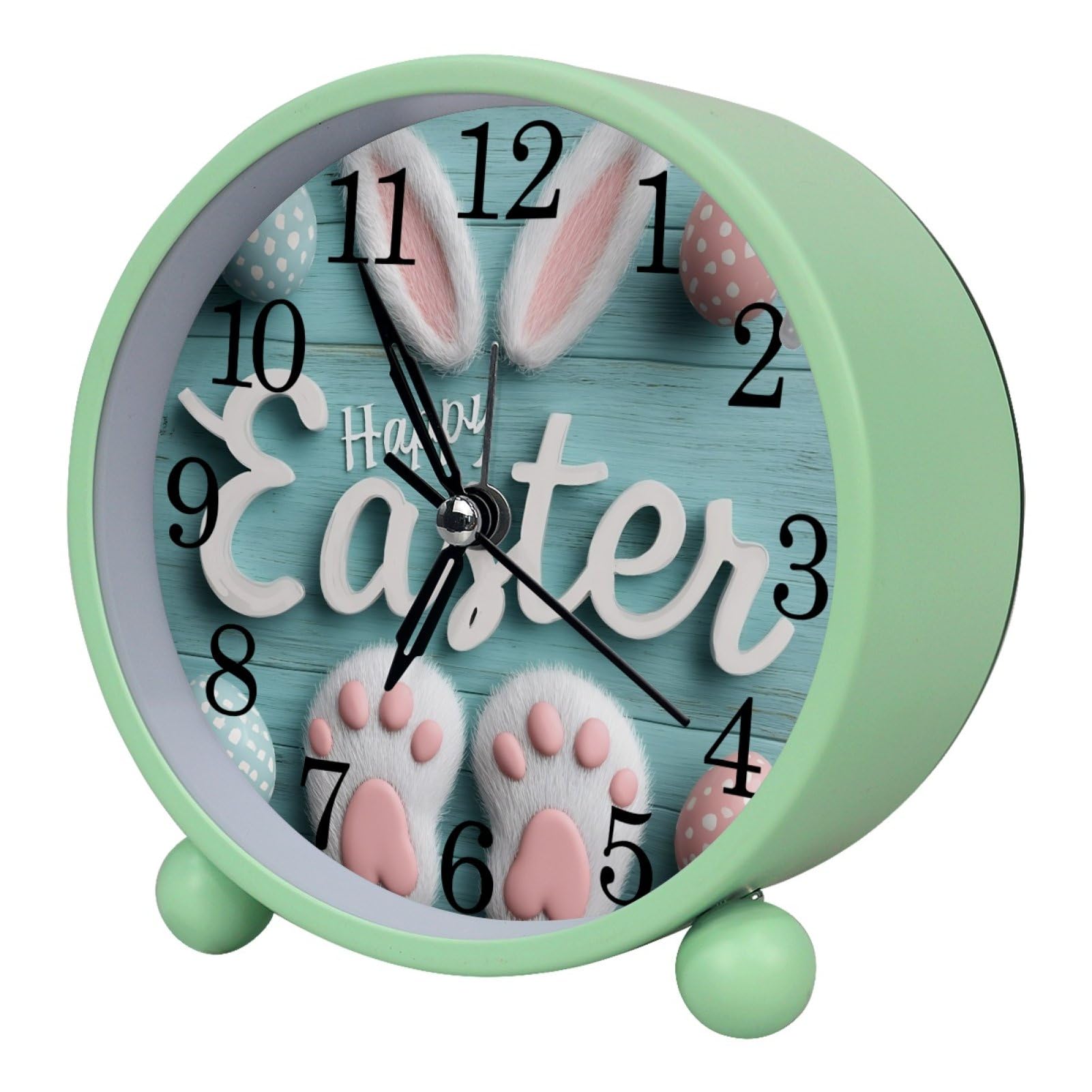 etoenbrc Silent Analog Alarm Clock with Light Slient Plastic Table Clock Small Battery Operated Clock for Living Room Bedroom Decor（Color20）
