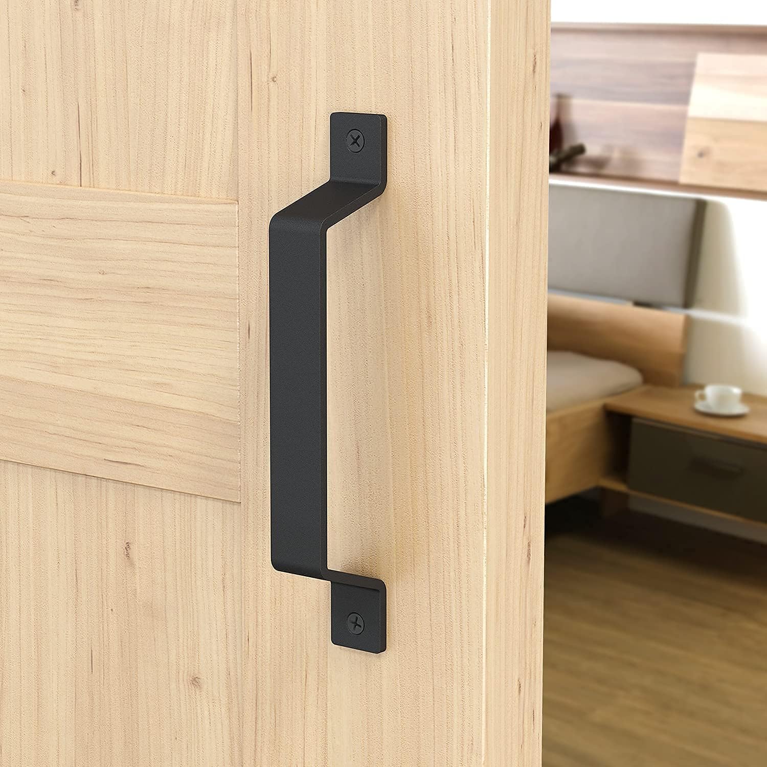 Exсluѕіvе Tibres - Barn Door Handle and Pull - Recessed Door Handle for Sliding Barn Door - Pull and Flush Door Handle Set - Rustic Farmhouse Style - Flush Mount - Black Gеt Sресіаl Prісе Tibres - Barn Door Handle and Pull - Recessed Door Handle for Sliding Barn Door - Pull and Flush Door Handle Set - Rustic Farmhouse Style - Flush Mount - Black