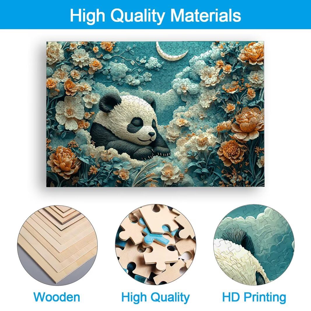 Puzzle 5000 Piezas, Puzzle Panda de Madera para Adultos, Regalos -2378