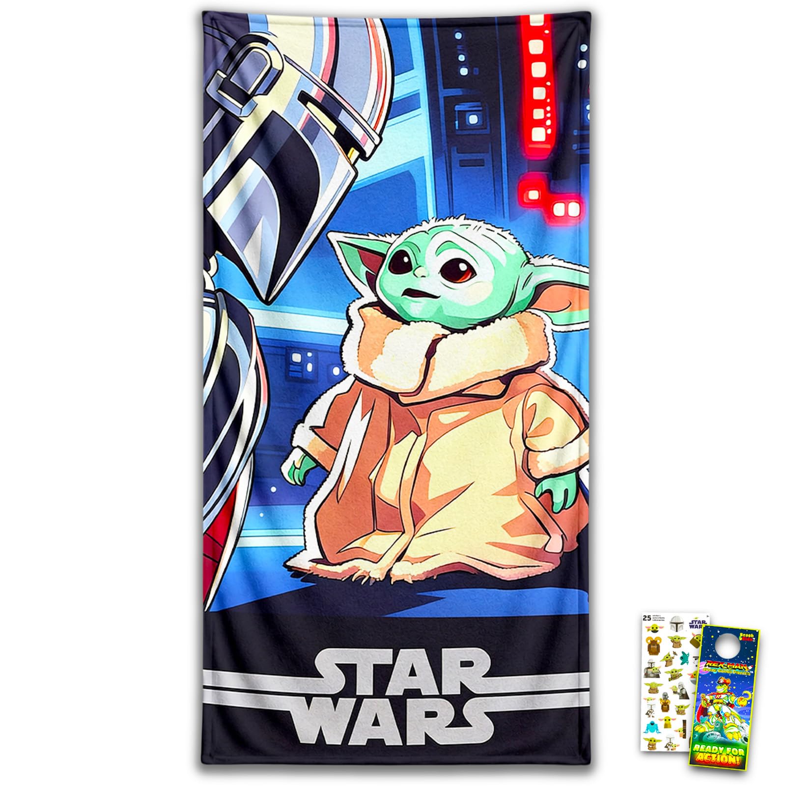 Serviette de plage Baby Yoda Star Wars grand format pour piscine et vacances