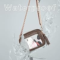 Vista 15 de Viva Terry Bolsa transparente aprobada para eventos de estadio, pequeña bolsa cruzada transparente con 2 correas ajustables para artículos