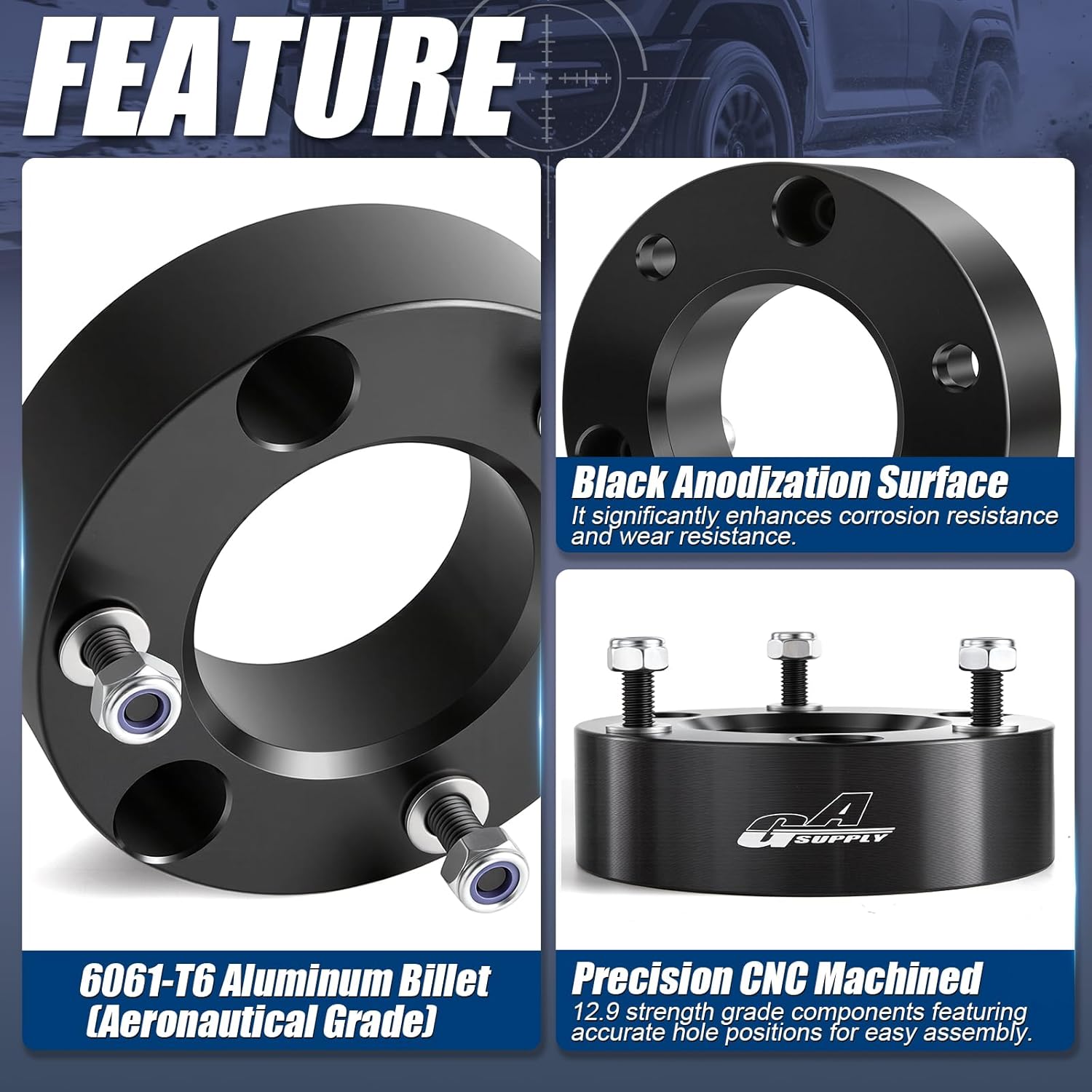 GAsupply 2.5" Front Leveling Lift Kits, Compatible with 2007-2025 Chevy GMC Silverado Sierr 1500 2WD 4WD, 2.5 Inch Raise Strut Suspension Spacers