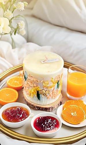 Miniatura 11 de Vela de aromaterapia perfumada de jazmín, 100% cera de soja, hecha a mano y no tóxica, vela de flores naturales para relajación, ambiente relajante