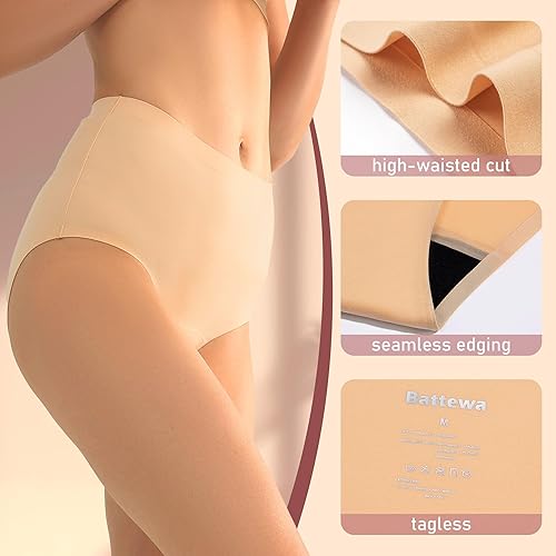 Miniatura 3 de BATTEWA Ropa interior para incontinencia sin costuras para mujer, ultra suaves, a prueba de fugas, 1.7 fl oz, absorbentes de luz, lavables, control
