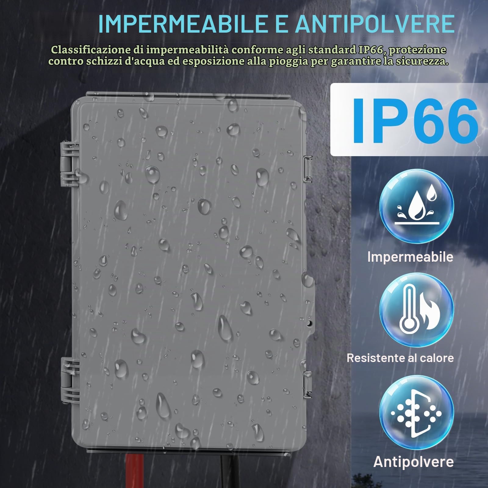 1 PCS Scatola Elettrica da Esterno IP66 20cm x 30cm x 13cm, Scatola di Distribuzione Impermeabile, Scatolas Stagna Elettrica da Esterno, Armadio Elettrico Da Esterno