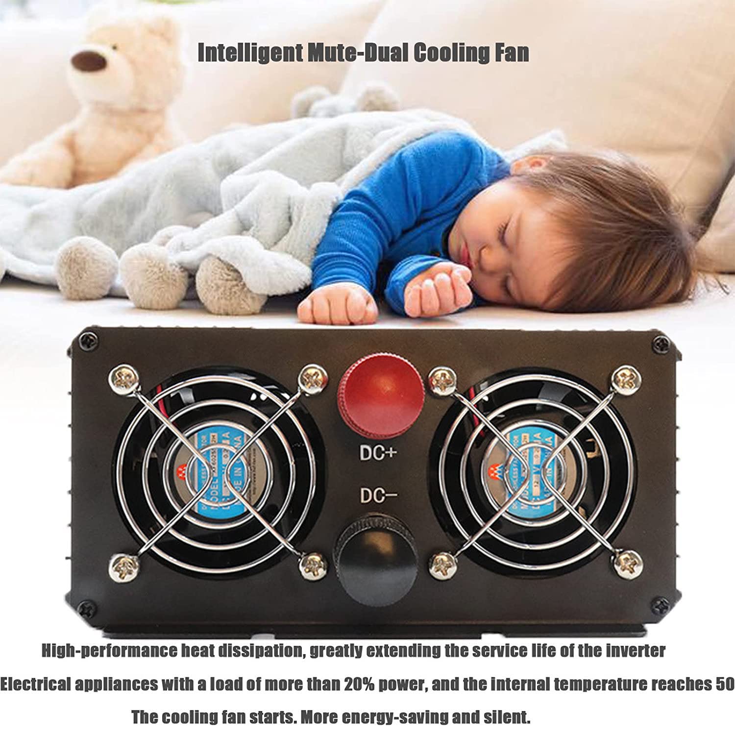 Inversor de Onda sinusoidal Pura 5000w 6000w con Enchufe Universal, convertidor de Voltaje para Autocaravana 12v/24v/48v/60v a CA 110v/230v, para automóviles, caravanas, Camping,50