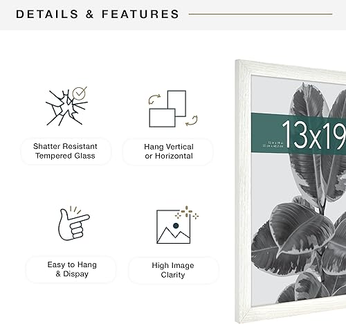 Vista 205 de MCS Industries Studio Gallery - Marcos con textura de madera color gris de 13 x 19 pulgadas / 33.02 x 48.26 cm., 2 unidades Gris Woodgrain