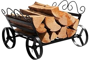 DOEWORKS Fireplace Log Carrier with Decorative Wheels