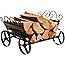 DOEWORKS Fireplace Log Rack Decorative Wheels Fire Wood Carriers Heavy Duty Firewood Holder Stand for Indoor/Outdoor Fire Pla
