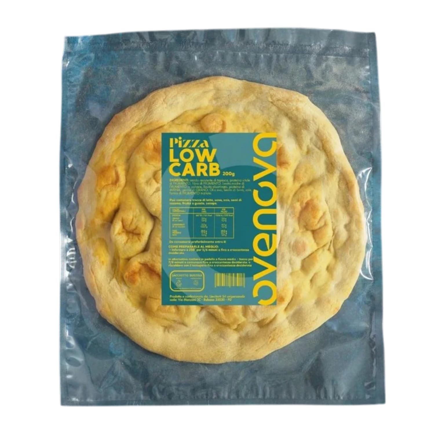 Base Pizza Artigianale Low Carb - 5 pz - 600 g, Pizza Artigianale High Protein e Ricca di Fibre, Basi Pizza Pronte da Farcire