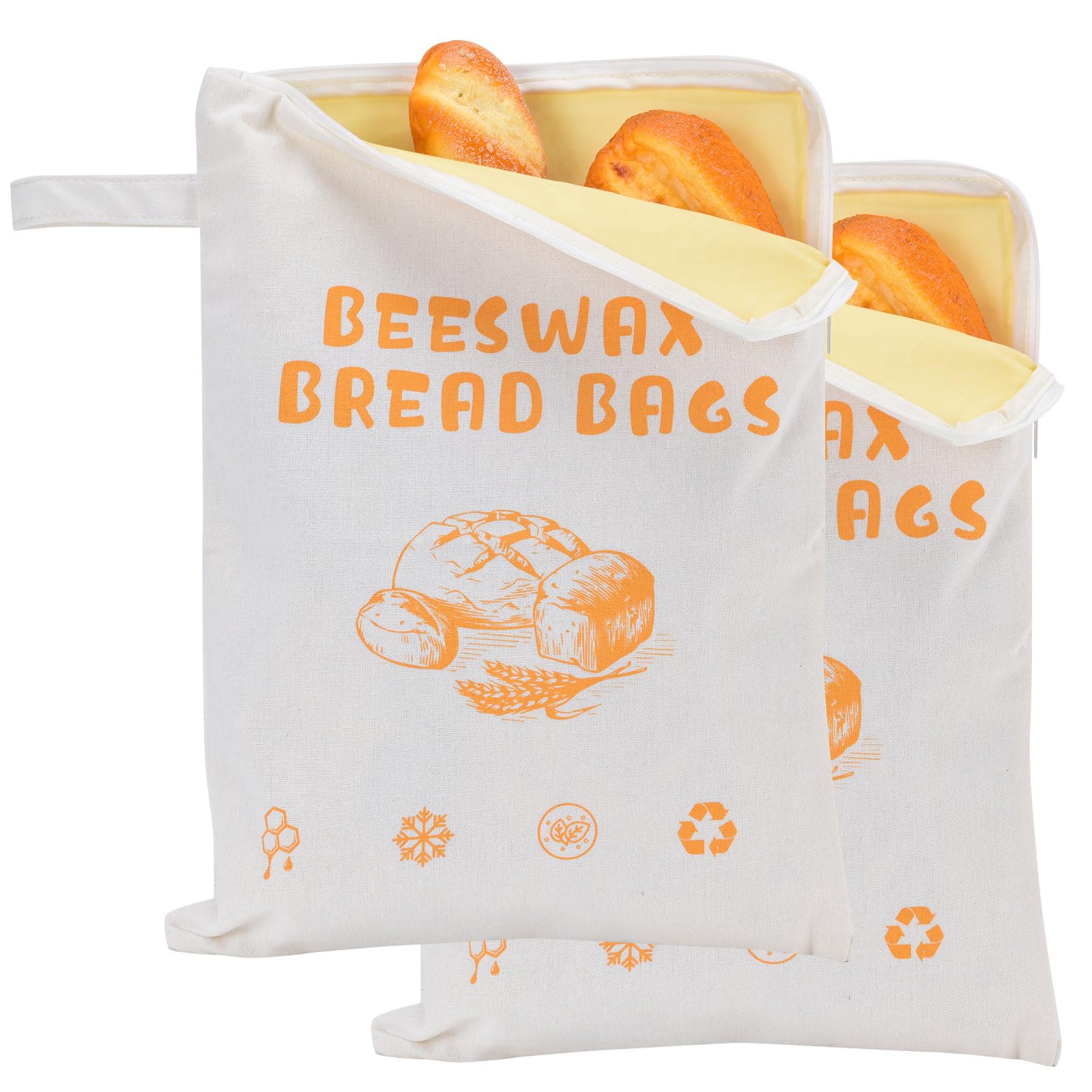 Bolsa de pan revestida de materiales orgánicos antimicrobiana
