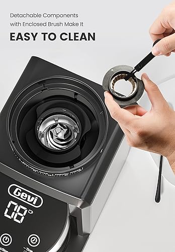Miniatura 7 de Gevi Molinillo de café de rebabas, molinillo de rebabas ajustable con 35 ajustes de molienda precisos, molinillo de café eléctrico para expreso,
