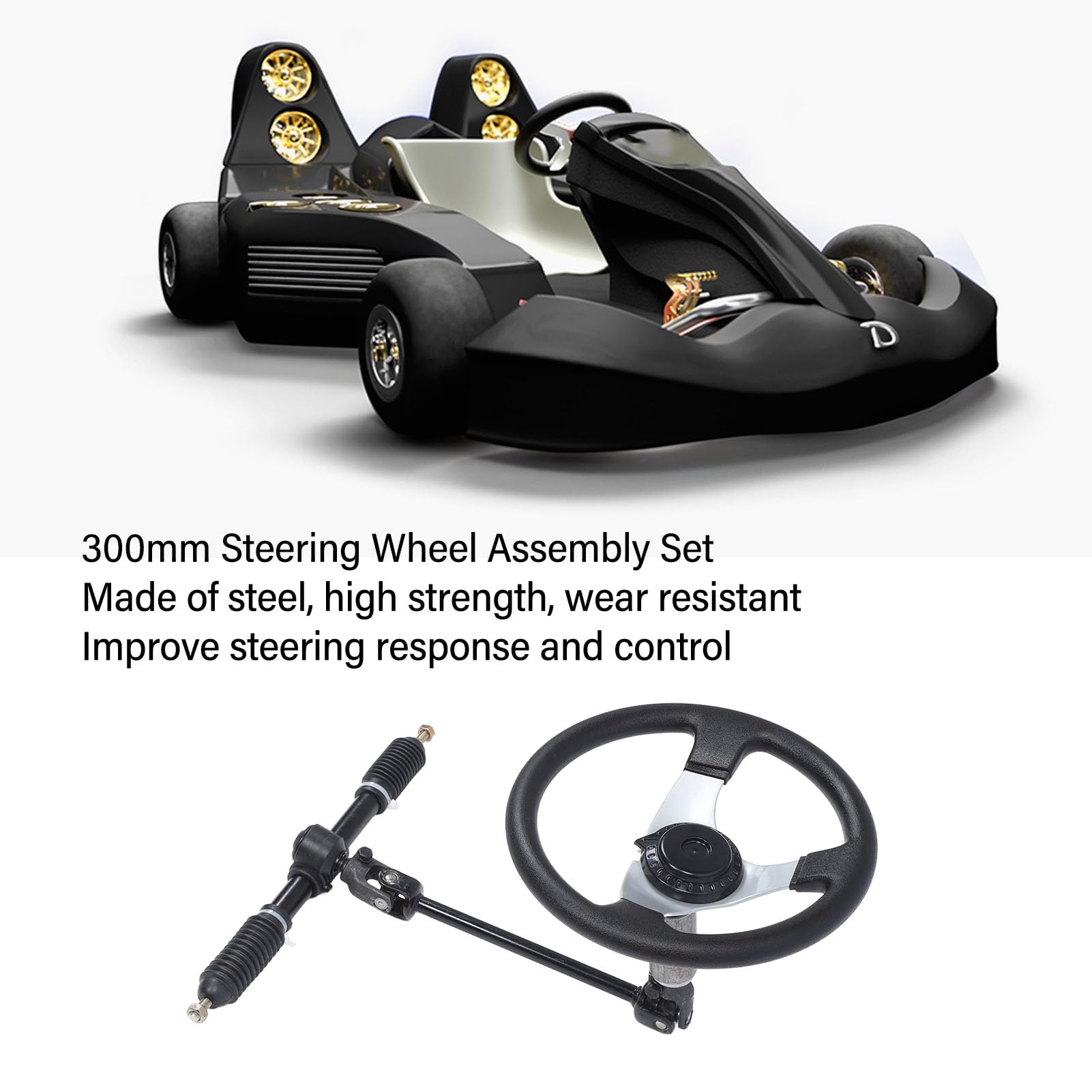 Juego de volante universal de 300 mm de acero ajustable para carros de y UTV