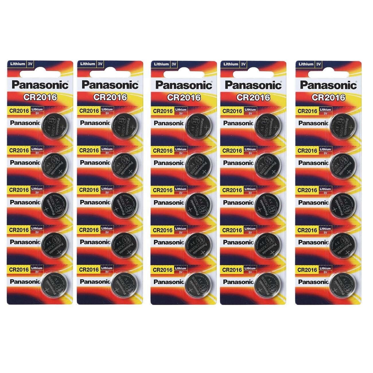 Panasonic CR2016 3V Lithium Coin Battery (Pack of 25)