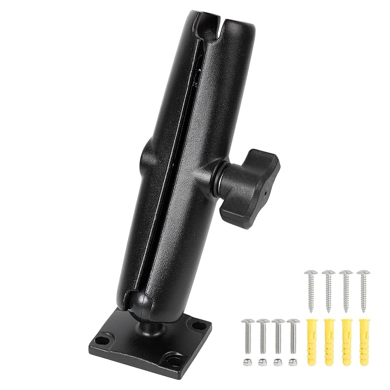 Base de suporte com esfera de 25,4 mm, placa quadrada AMPS de 4 furos e braço articulado duplo de 15 cm FPN FBM-49
