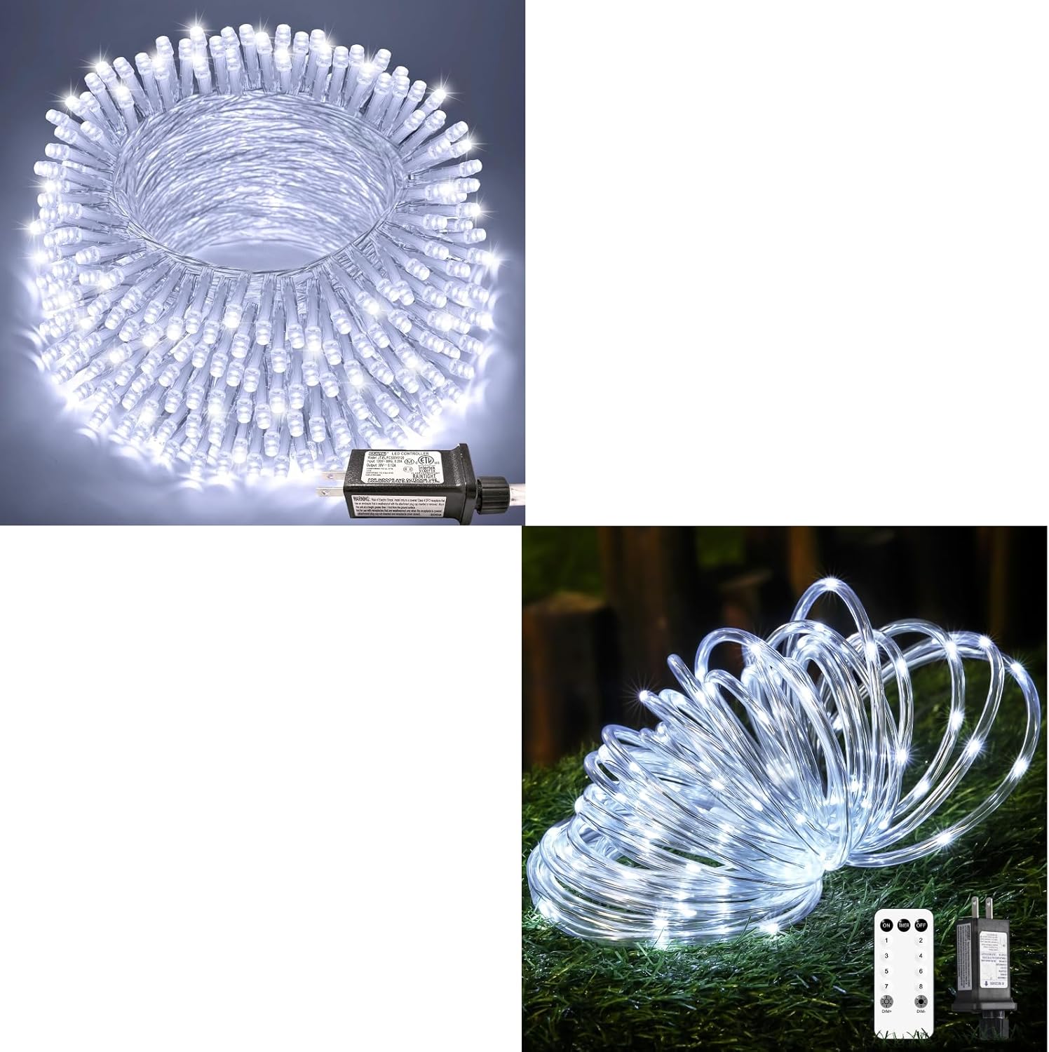 Amazon.com: JMEXSUSS 200 LED White Christmas String Lights Plug in ...