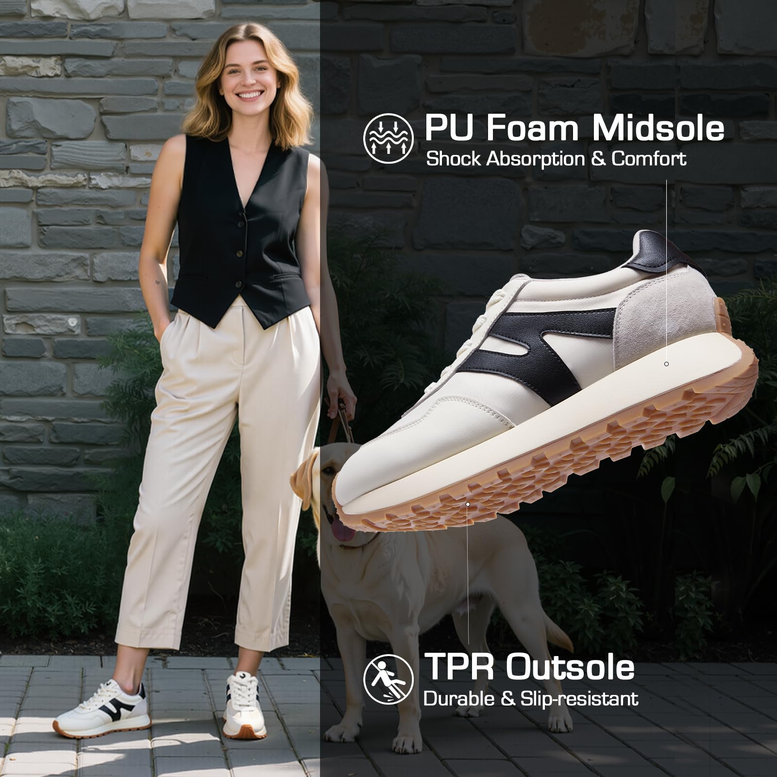 somiliss Platform Fashion Sneakers for Women Suede Patchwork Casual Tennis Shoes Comfortable Non Slip Running Walking Shoes: 7.5 Black