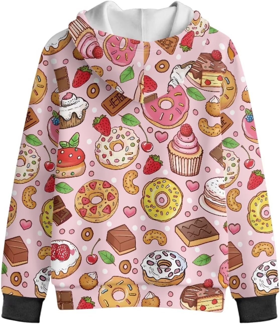 Hoodies for Girls Zip Up Pullover Top Comfortable Soft Graphic Hoodi Long Sleeve Hooded Sweatshirt
