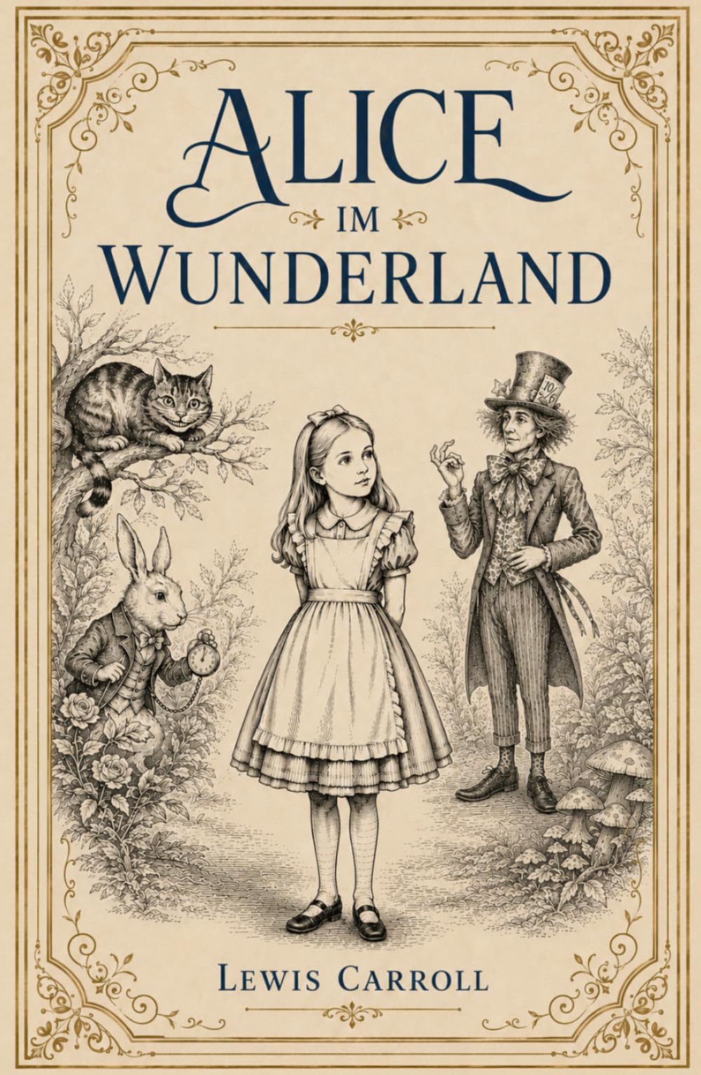 Alice im Wunderland: Der vollständige Originaltext von Lewis Carroll - Klassiker - in einer kunstvoll neu illustrierten Ausgabe