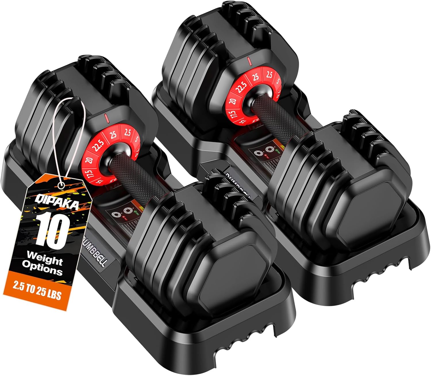 Adjustable Dumbbells Set, 10 in 1/15 in 1 Free Adjustable Weights Dumbbells Set, 25/55/52.5lbs Weights Set with Anti-Slip Handle, Fast Adjust Equipment Compact for Home Gym Strength Training