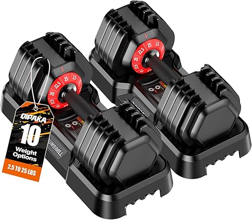 Adjustable Dumbbells Set of 2, Durable Weights Dumbbells Set, 10 in 115 in1 Weights Set with Anti-Slip Grip, Fast Adjust Gym Equipment Space Saving
