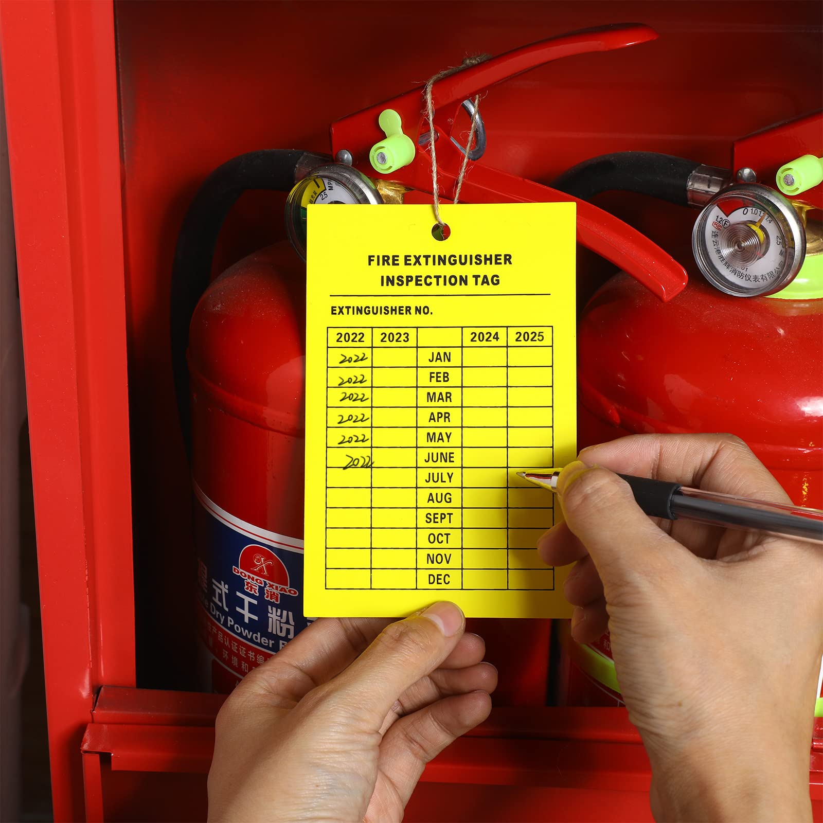 50 Pieces Monthly Fire Extinguisher Inspection Tags Record 4Year