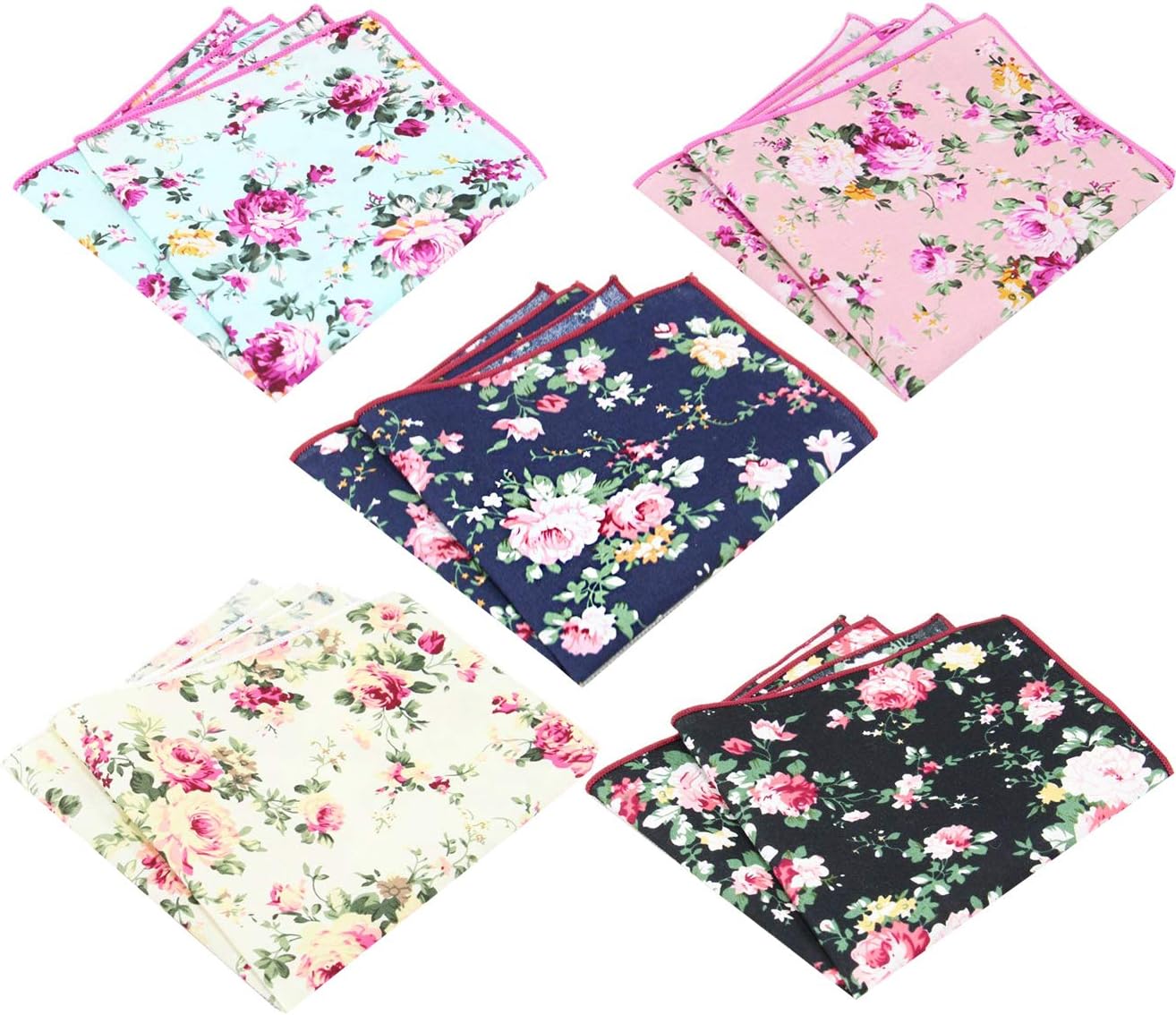 Men's Cotton Floral Handkerchief Pocket Square