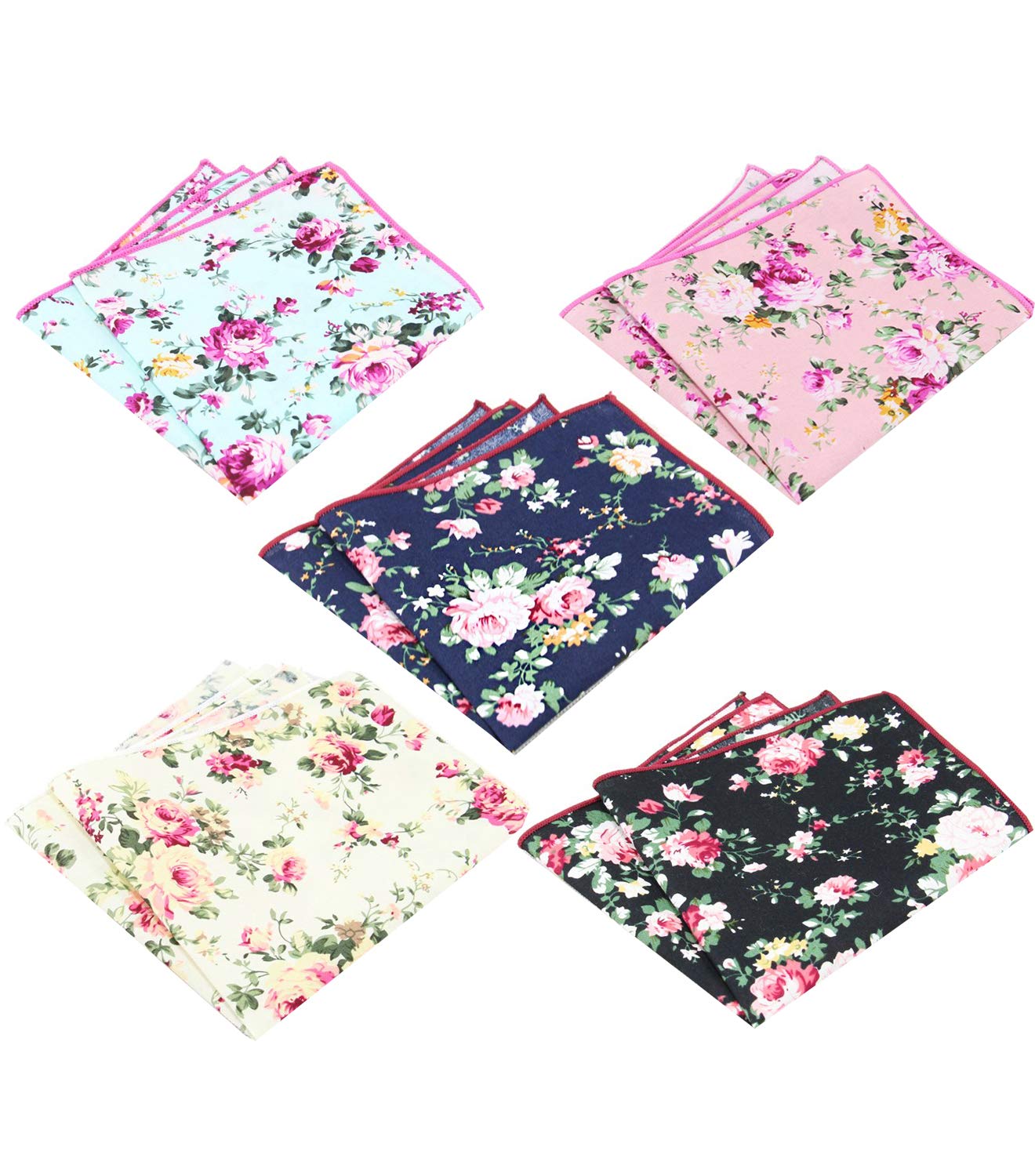 Men's Cotton Floral Handkerchief Pocket Square