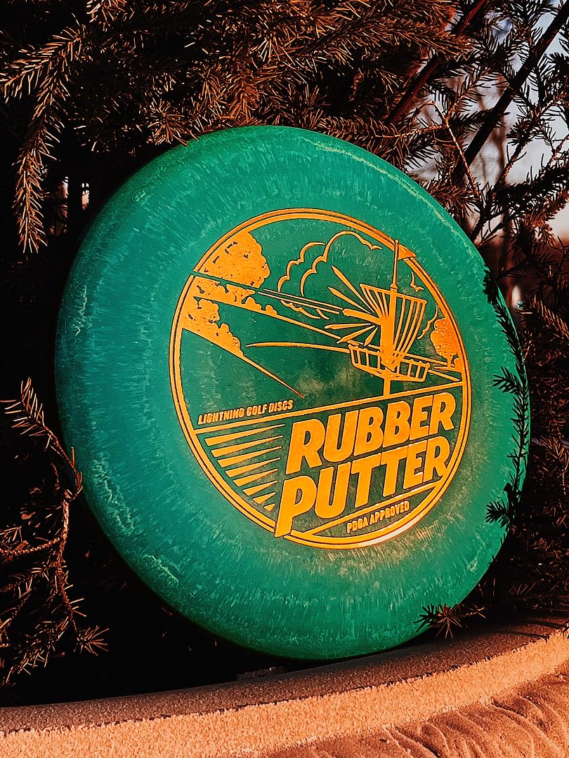 Lightning Sure Grip Rubber Putter Disc Golf Disc | #1 Choice | Floats in Water | Durable & Reliable for Beginner to Advanced Players | Stable Flight (Flight Numbers: 2 | 3 | 0 | 0.5)