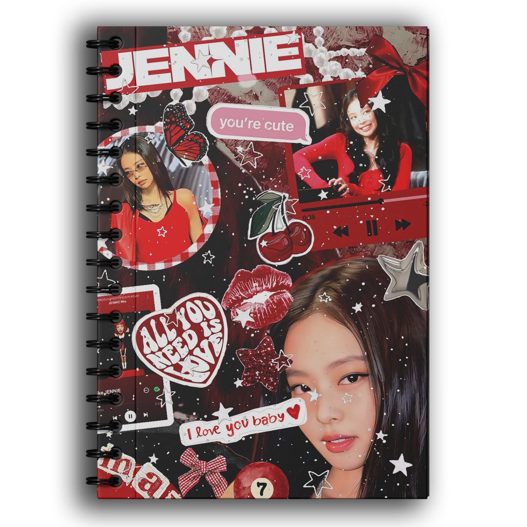 jennie blinkpink Wiro Journal Notebook | 80 gsm Paper With 350GSM Hard Cover | Unruled | Pages - 160 | A5 Size | Wiro Binding | Versatile for School, Home & Office