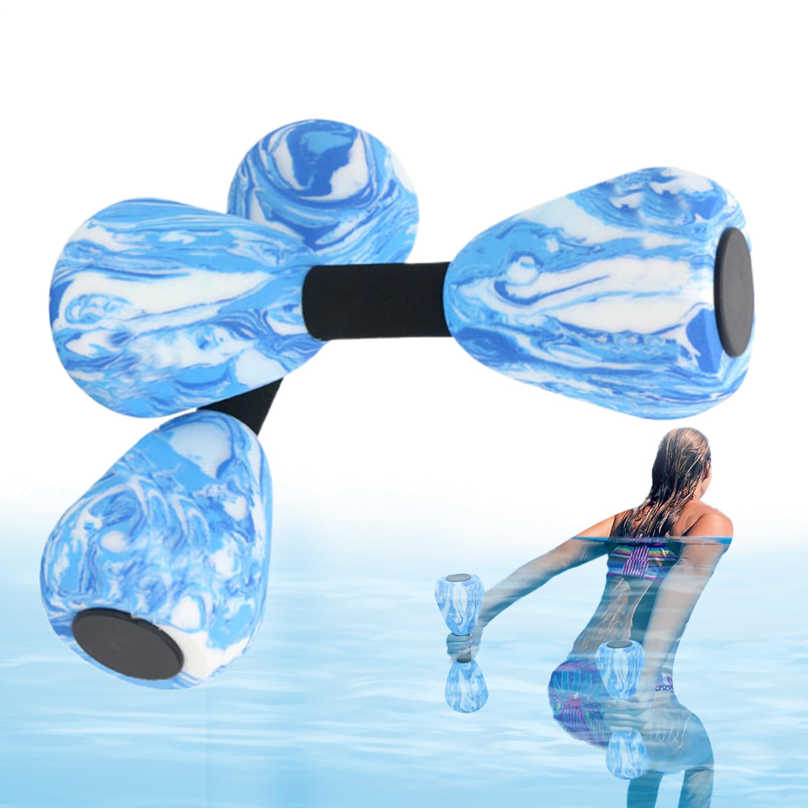 Aquatic Dumbells โ Sports Water Weights, Pool Exercise Barbells, Foam Resistance Equipment | Muscle Shaping Hand Barbell For Workout Gym Aerobics Fitness Class Swimming Training Aquatic Exercise
