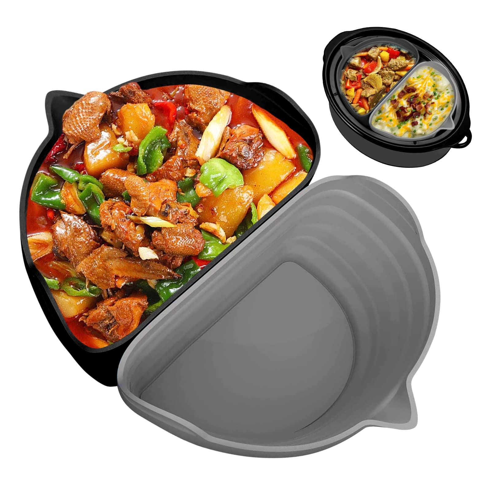 Fodera In Silicone Per Pentola A Cottura Lenta - Riutilizzabile, Lavabile In Lavastoviglie, Per 6-8 Quarti