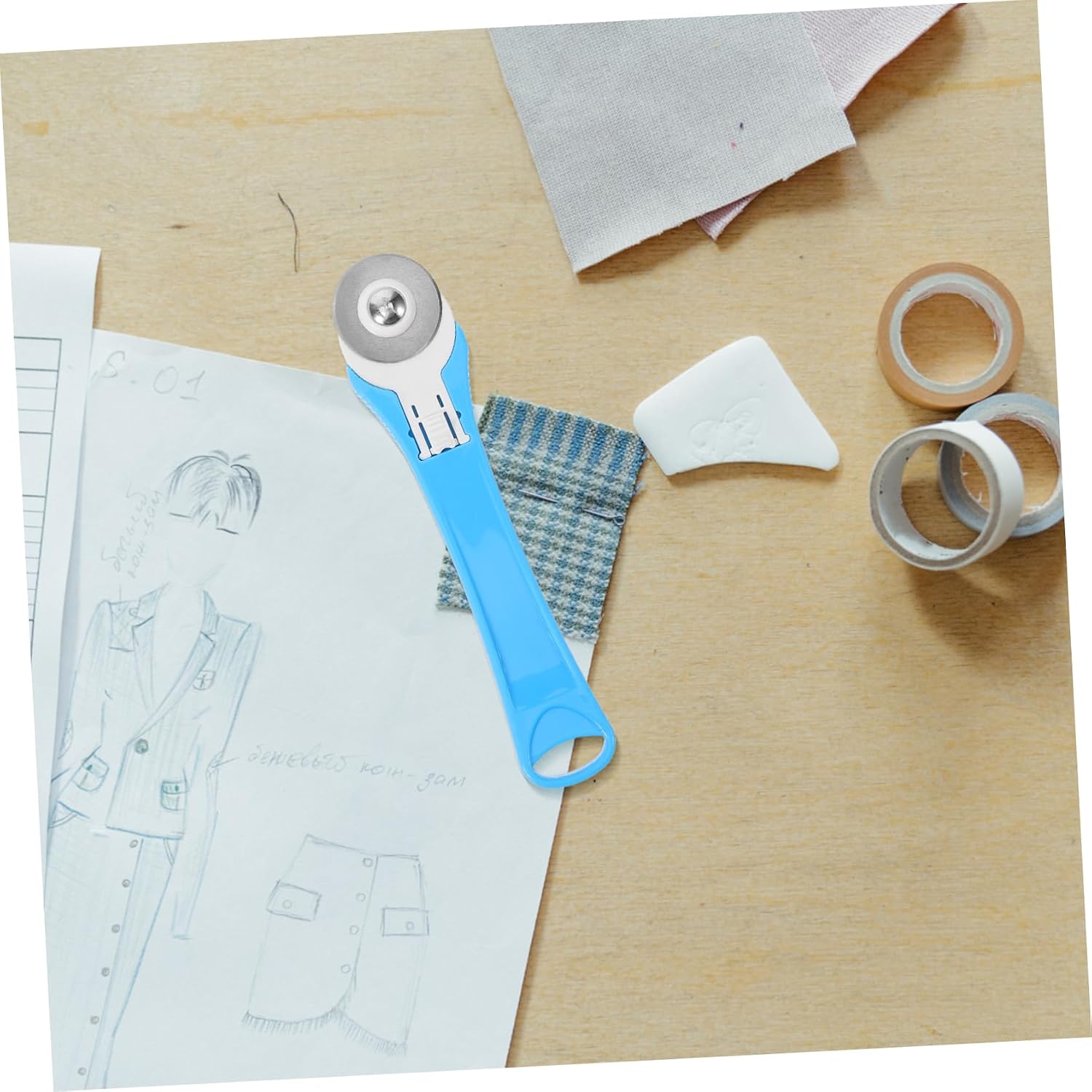 ARTIBETTER Fabric Rotary Cutter for Sewing and Quilting Ergonomic Suitable for Right and Left-Handed Users for Cutting Fabrics and Cardboard