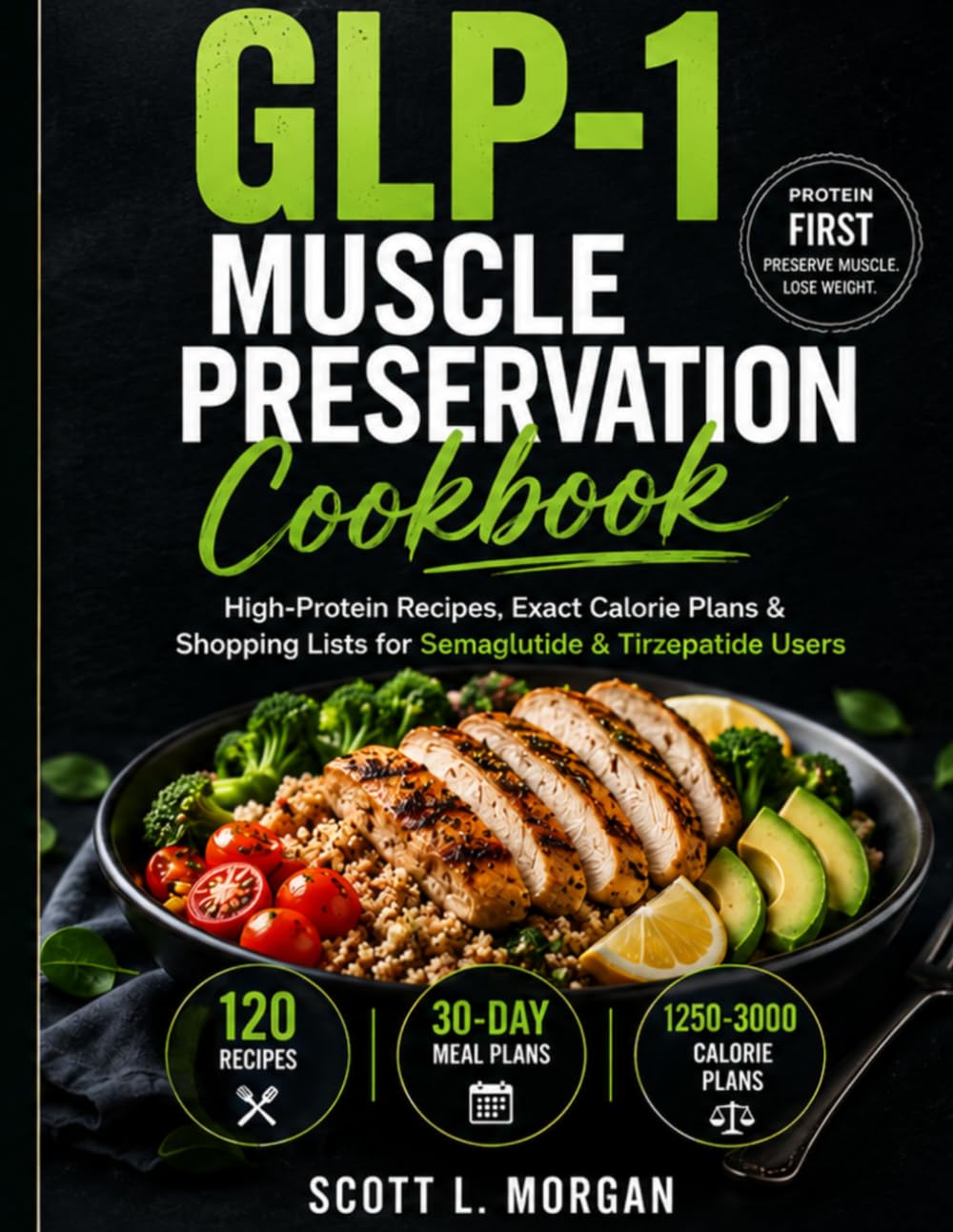 GLP-1 Muscle Preservation Cookbook: High-Protein Recipes, Exact Calorie Plans & Shopping Lists for Semaglutide & Tirzepatide Users
