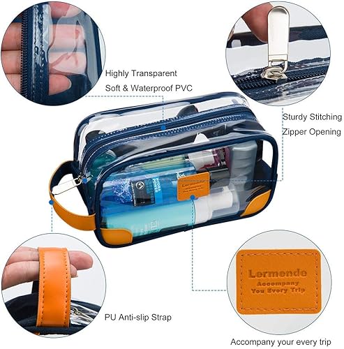 Miniatura 3 de Lermende - Neceser de aseo transparente para hombre, bolsa de aseo de viaje, unisex