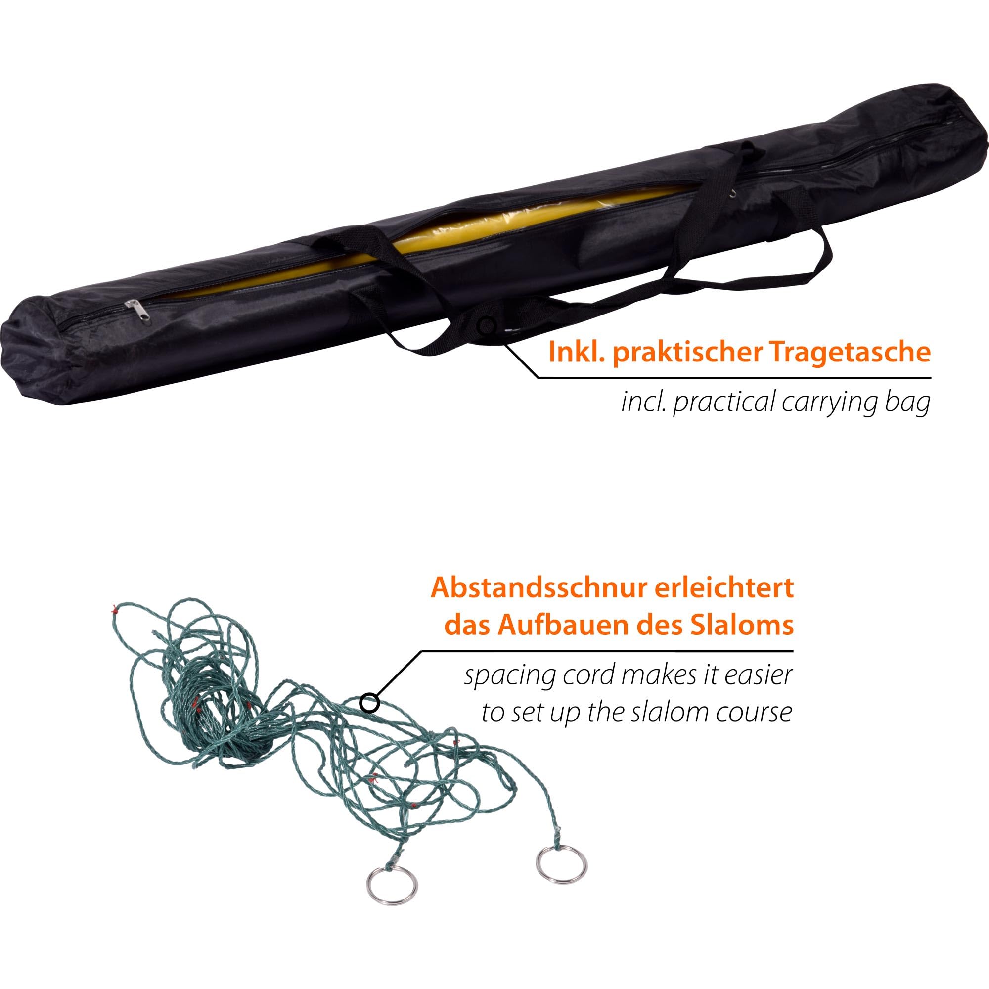 dobar® 50807 Agility Slalom Kit d'agility 12 pièces pour Chiens – Barres de Slalom Bicolores pour l'entraînement – Entraînement de dextérité en kit – Hauteur 110 cm – Bleu/Jaune
