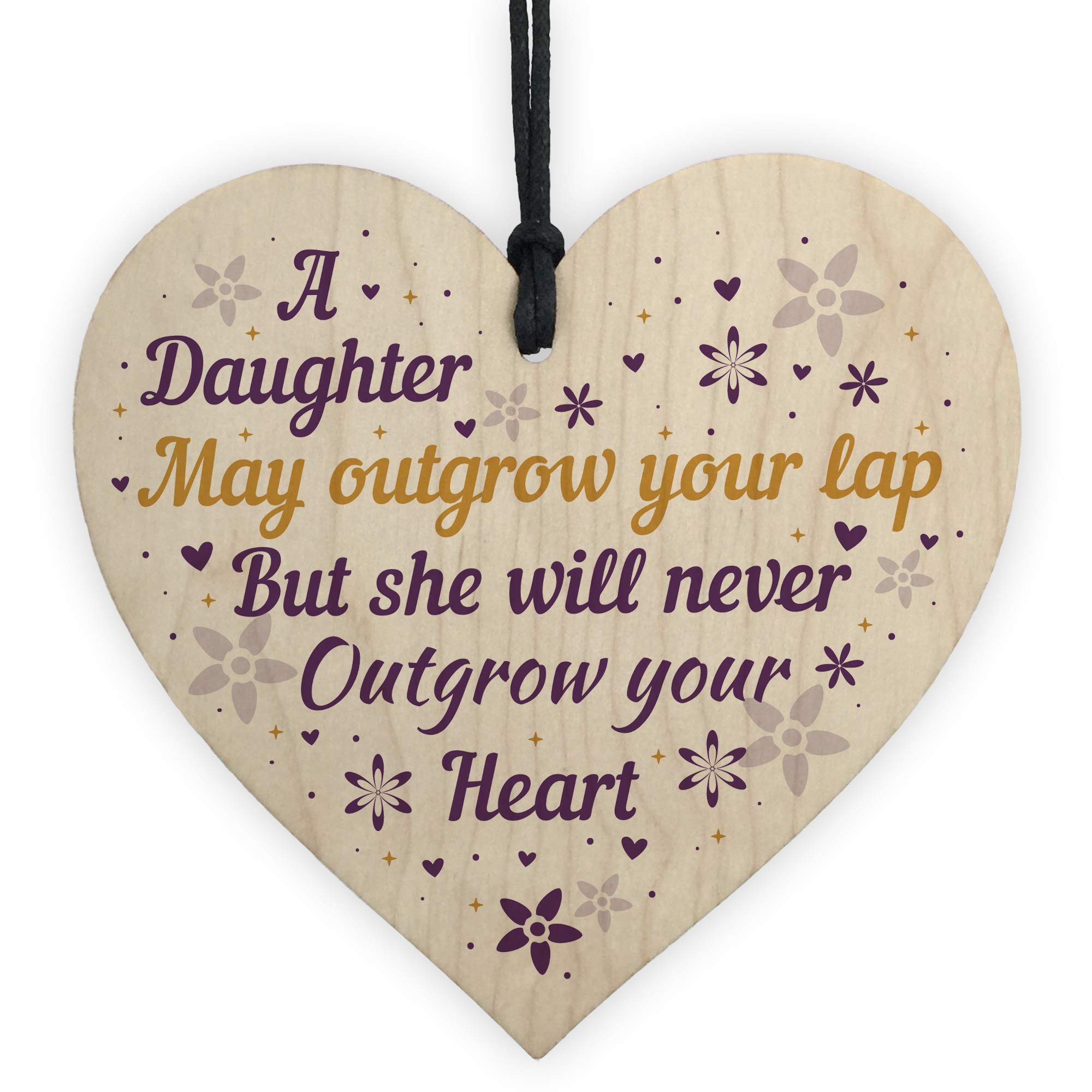 Red Ocean Daughter Gifts From Mum And Dad Handmade Hanging Wooden Heart Plaque Christmas Birthday Gifts For Daughter