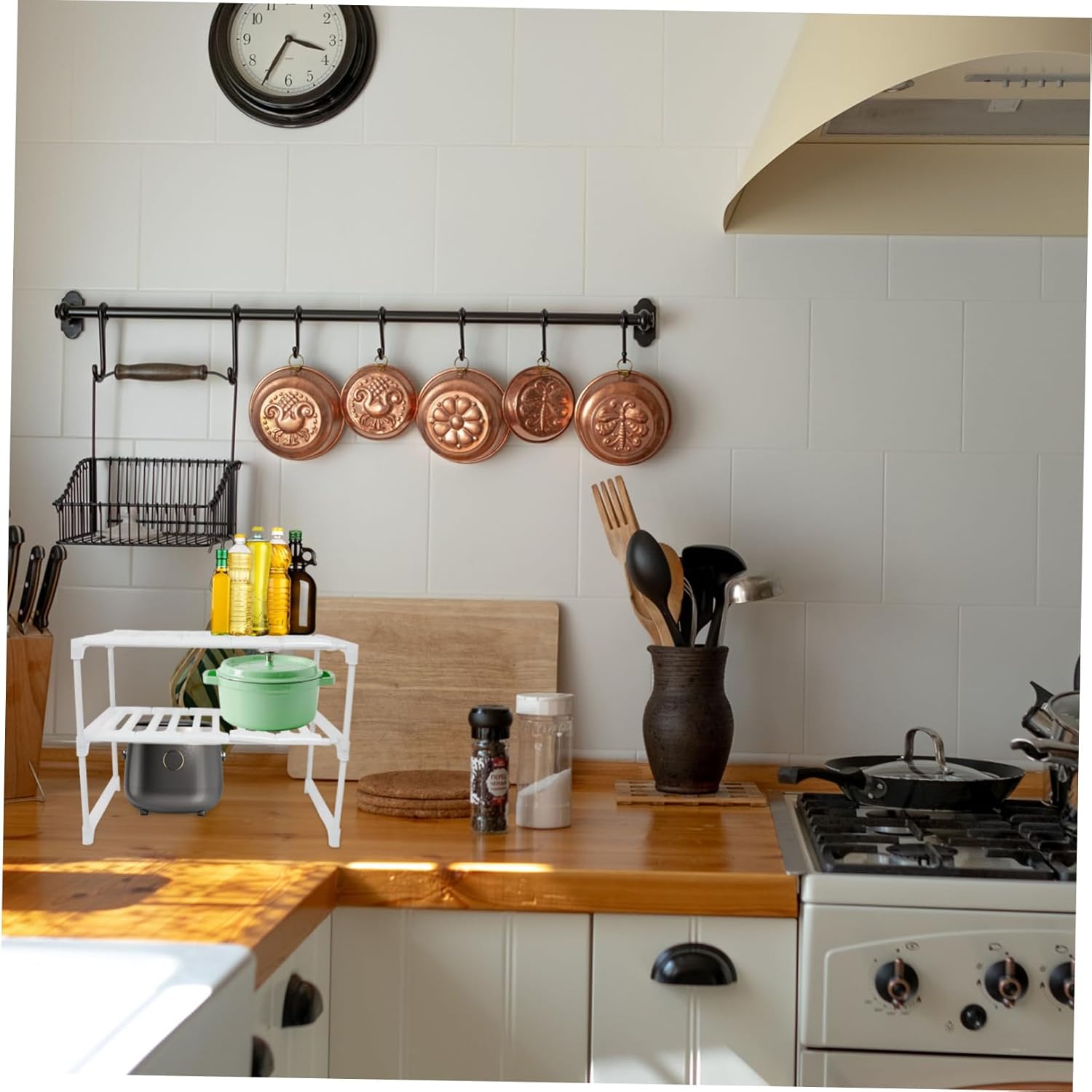 Seasoning Rack under Sink Organizer Heavy Duty Storage Shelf Easy to Assemble