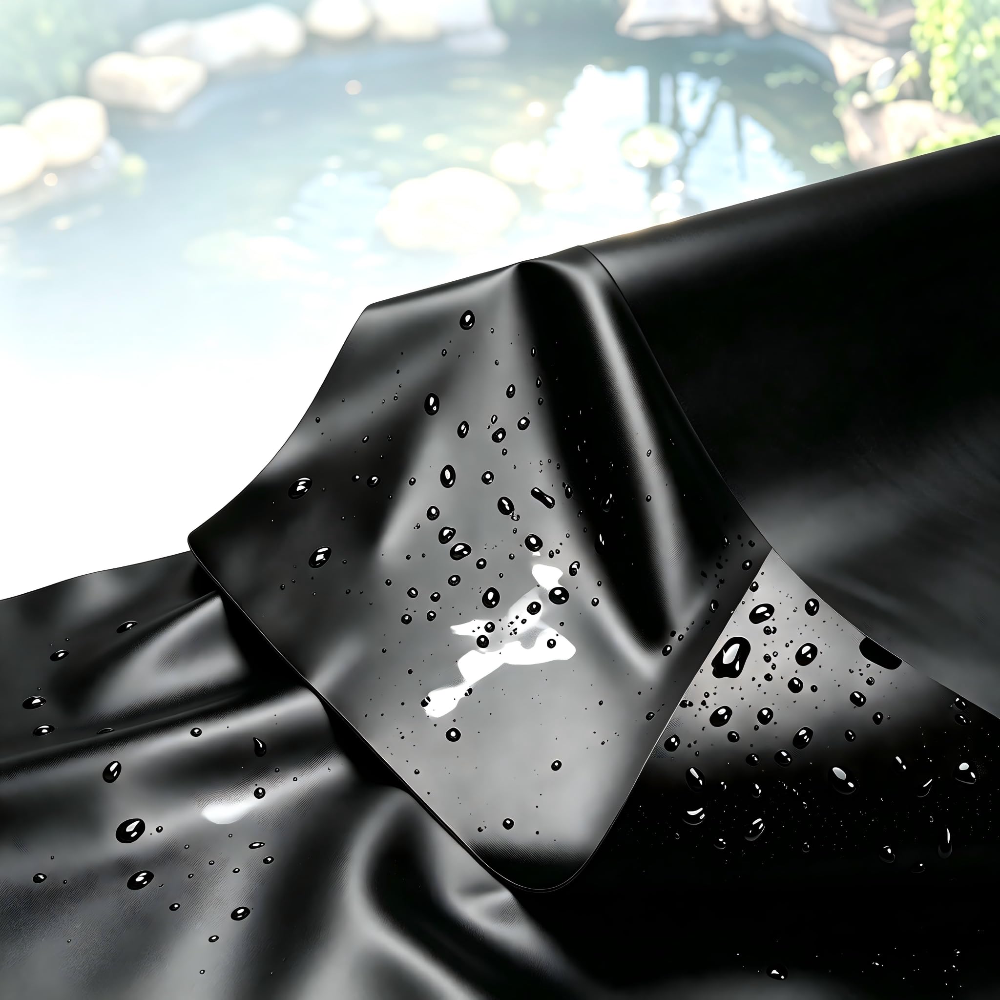7x9m Bâche pour Bassin en HDPE – 1 pièce,Liner Flexible et étanche – Résistante aux UV,intempéries et déchirures – Idéale pour Bassin de Jardin,Bassin à Poissons,Fontaine et Cascade.